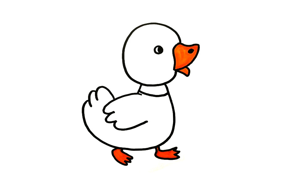 简单可爱的小黄鸭子简笔画步骤