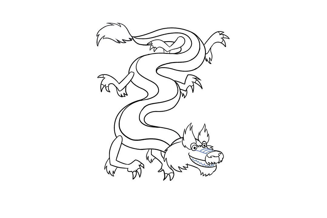 如何画腾飞的中国龙简笔画