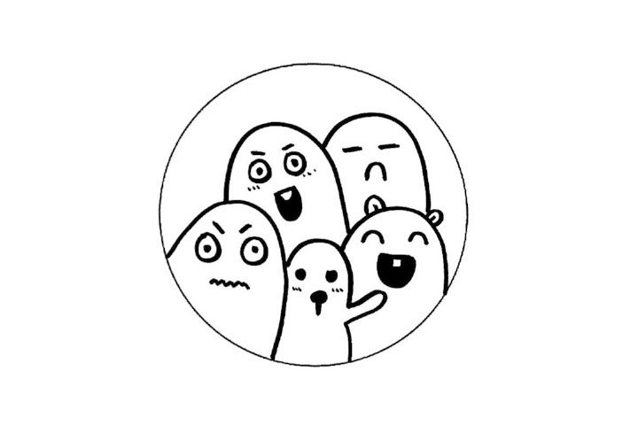 一组怪兽简笔画图片开心又可爱
