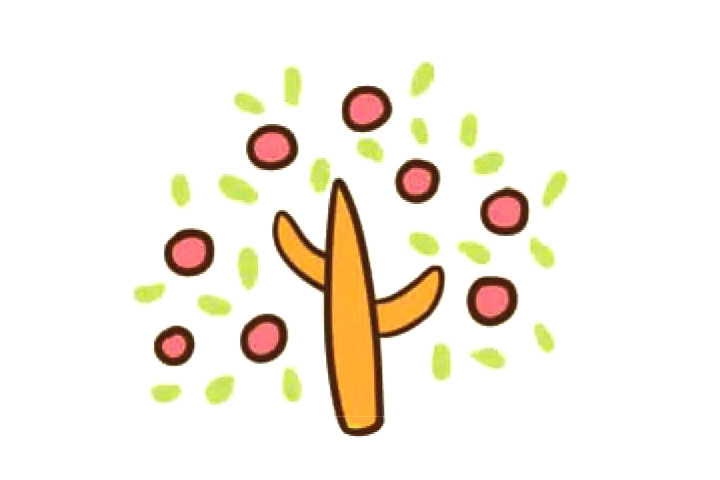 简单可爱的果树简笔画图片