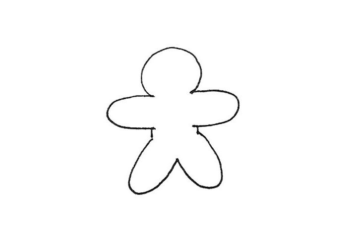 姜饼人简笔画教程