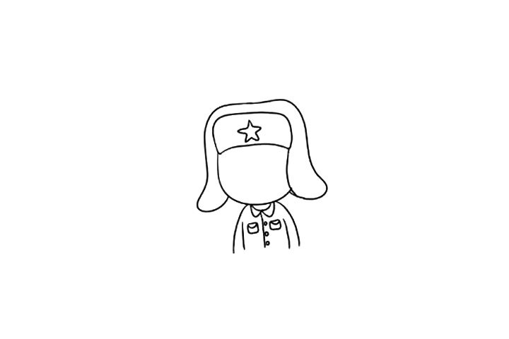 雷锋简笔画画法分解步骤