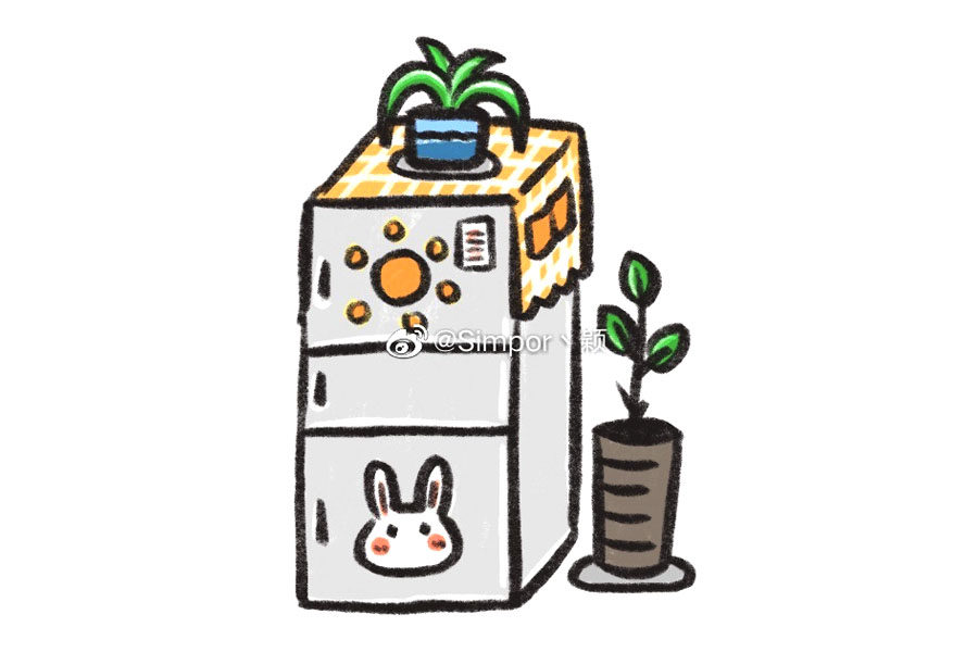 如何画冰箱