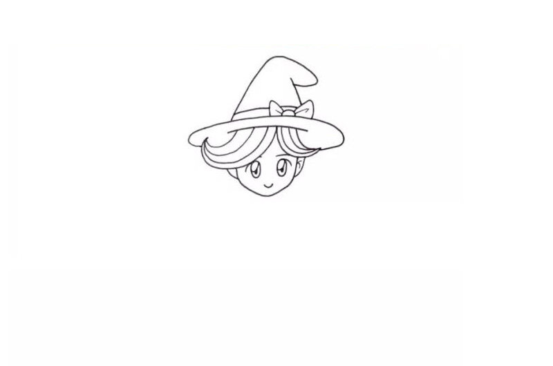 万圣节小魔女的画法