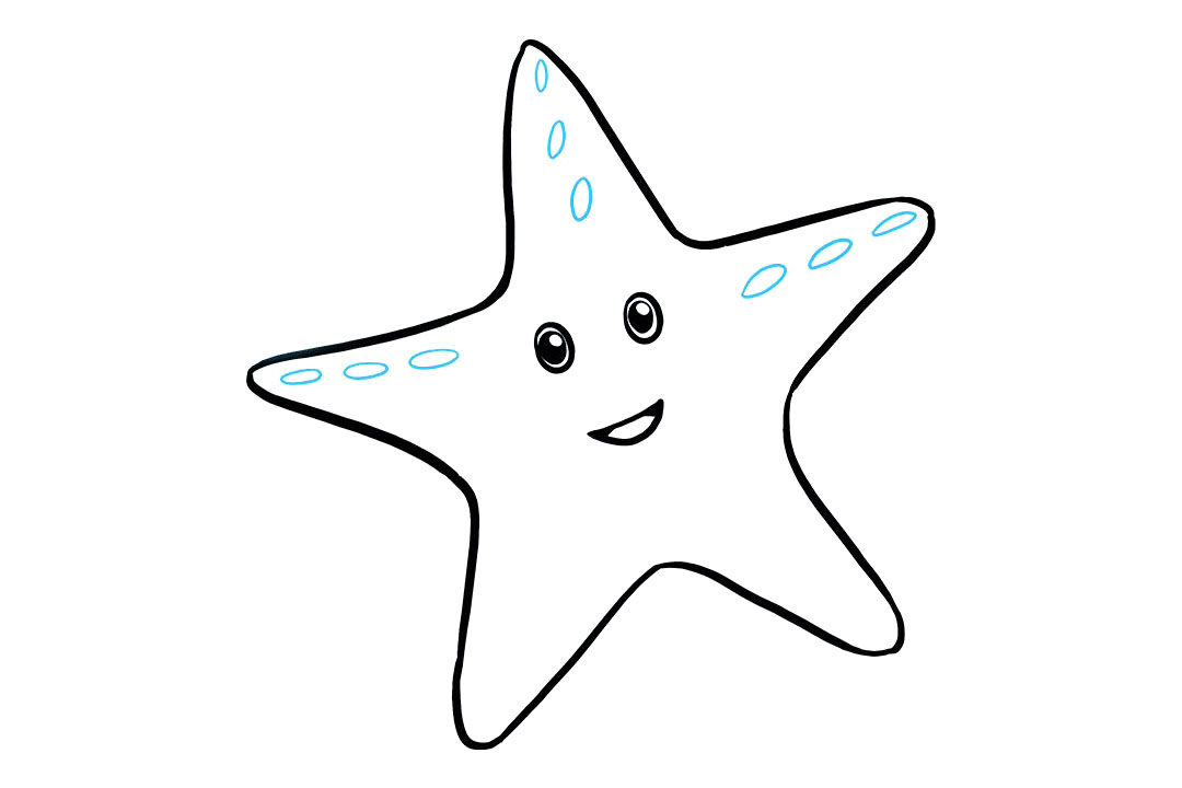 如何画可爱的海星简笔画
