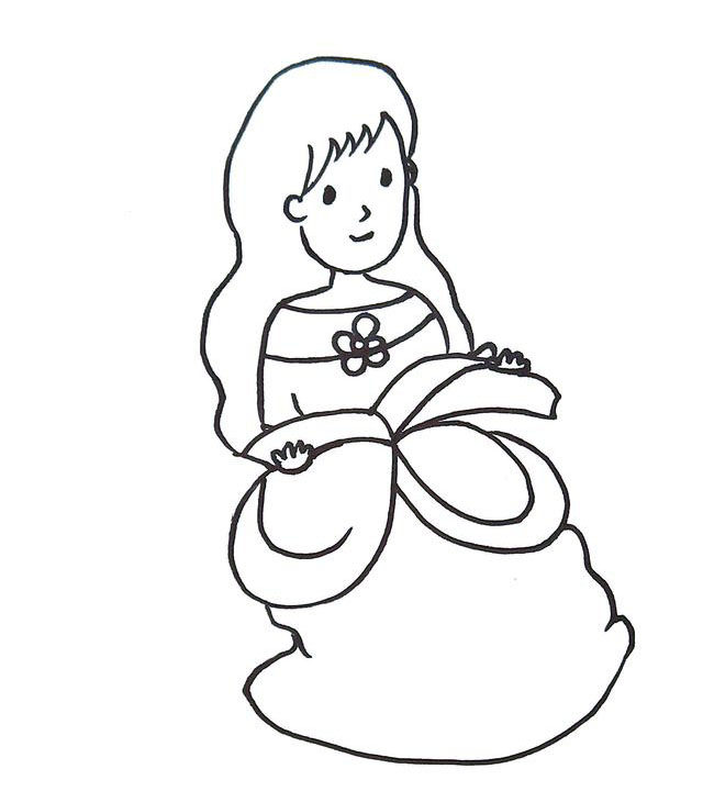 白雪公主简笔画怎么画