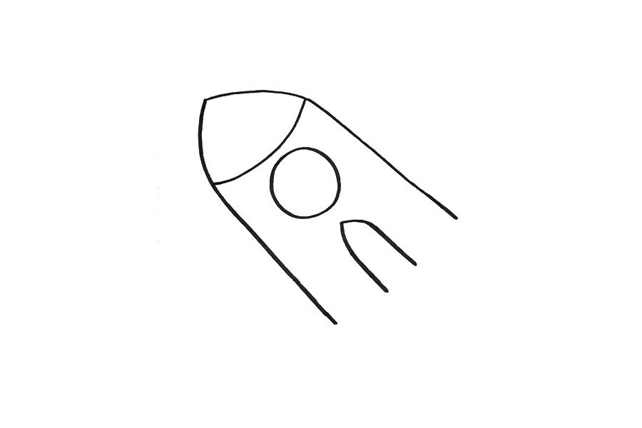三幅小火箭的简笔画教程