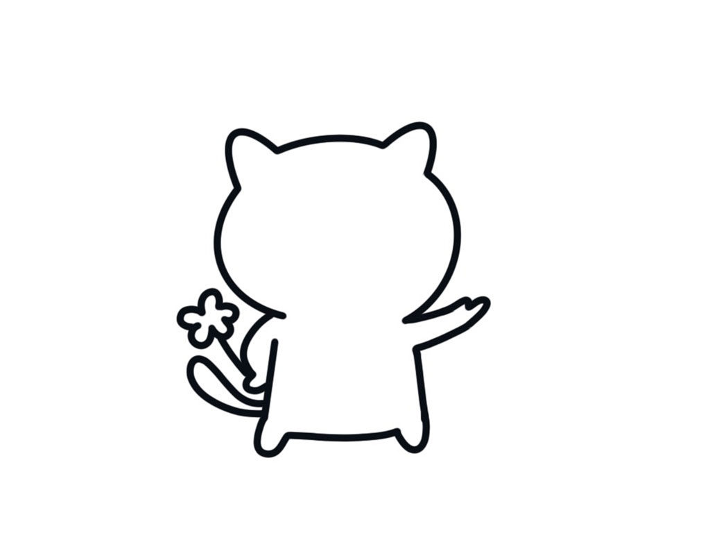 可爱的小猫简笔画步骤