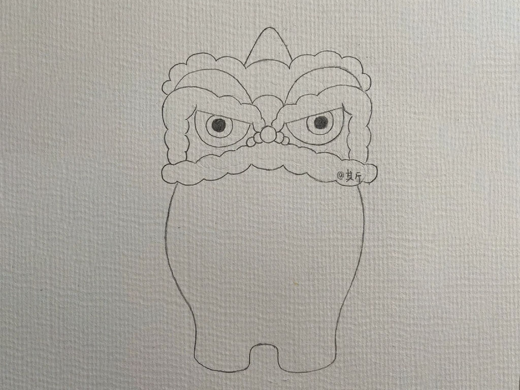 可爱冰墩墩戴舞狮帽可爱喜庆