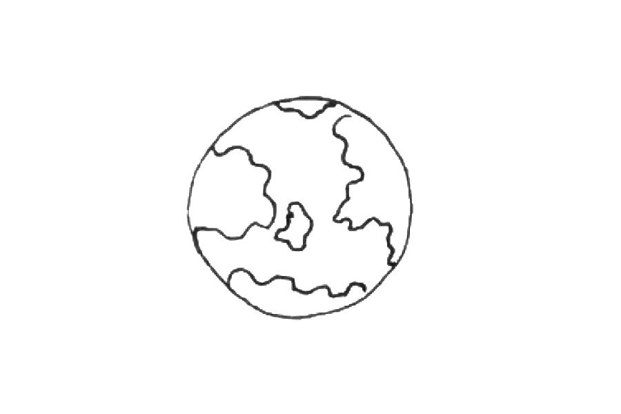 地球简笔画画法步骤