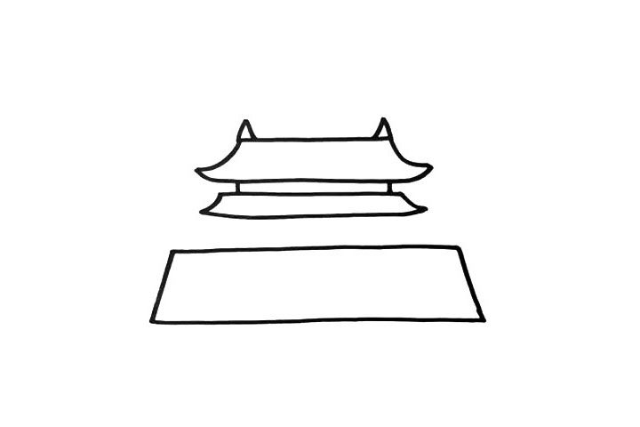 天安门简笔画画法步骤