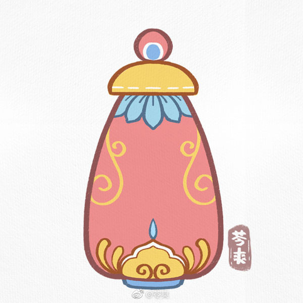 一组漂亮的鼻烟壶简笔画图片