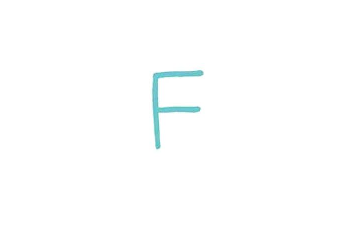 字母简笔画之F画大白马