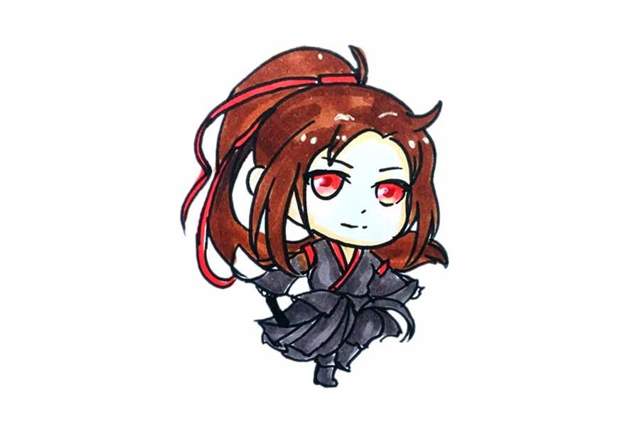 魔道祖师魏无羡简笔画画法