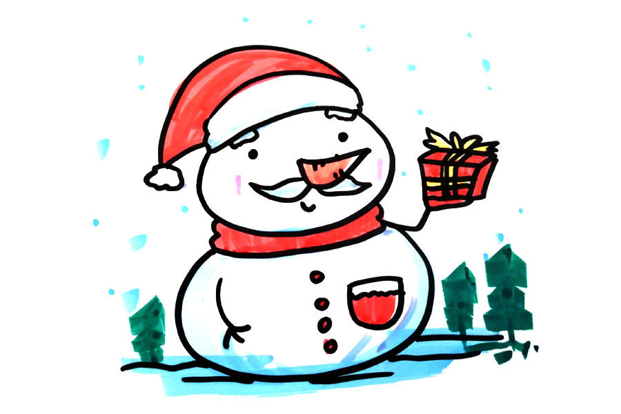 六张可爱的雪人简笔画图片