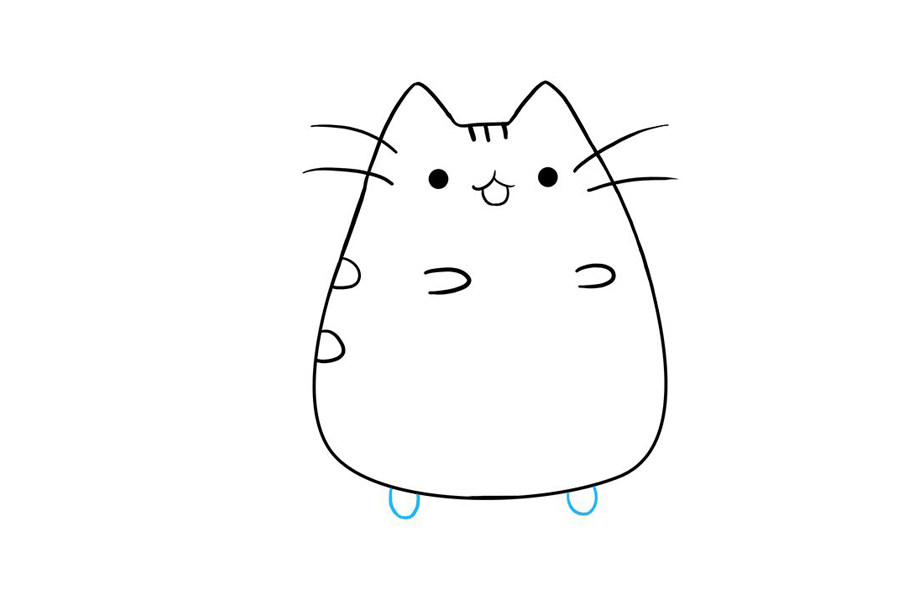 简单可爱的卡通小猫简笔画步骤