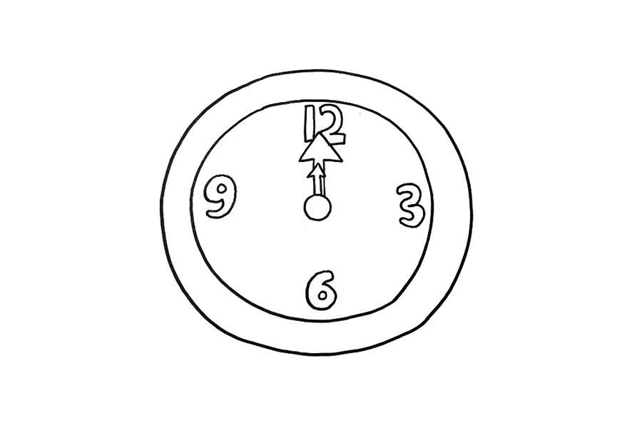 可爱闹钟简笔画画法步骤