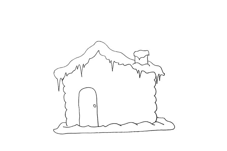 雪屋简笔画教程