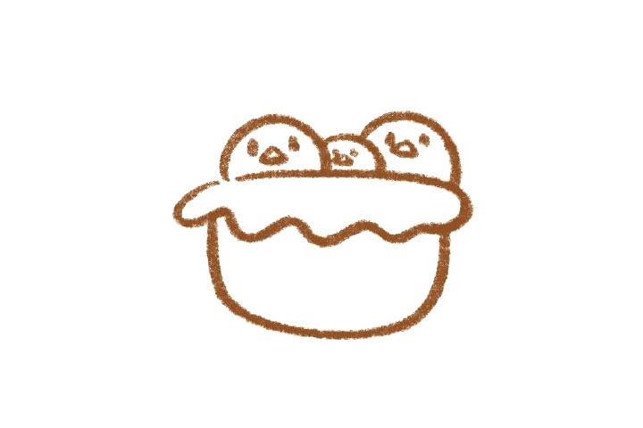 一窝可爱的小鸡简笔画画法