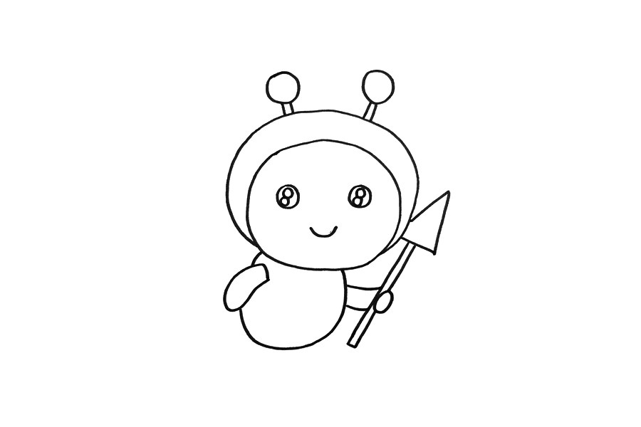 可爱的卡通小蜜蜂简笔画画法