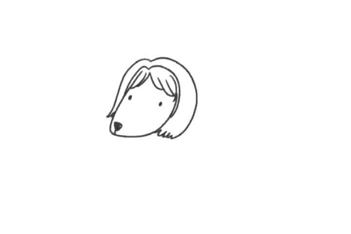 简单的小狗阿富汗猎犬简笔画画法