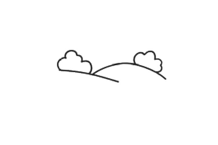 简单漂亮的彩虹风景简笔画画法