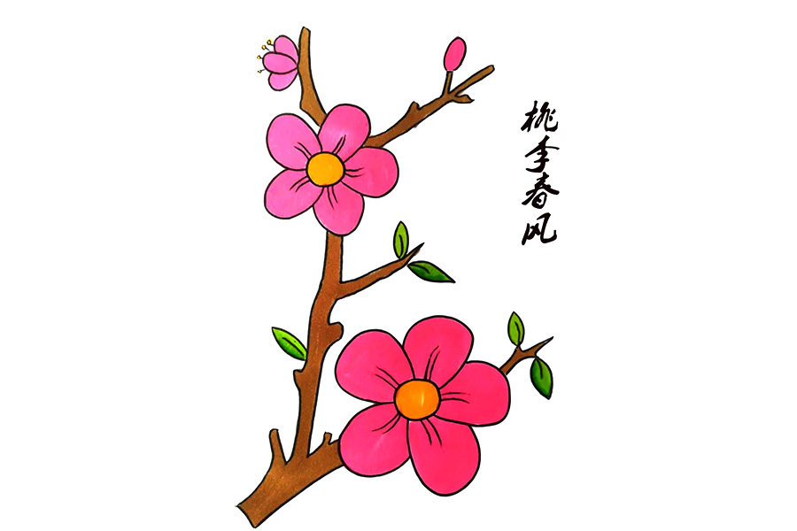 桃花简笔画画法步骤