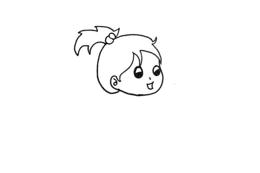 可爱的小女孩简笔画步骤