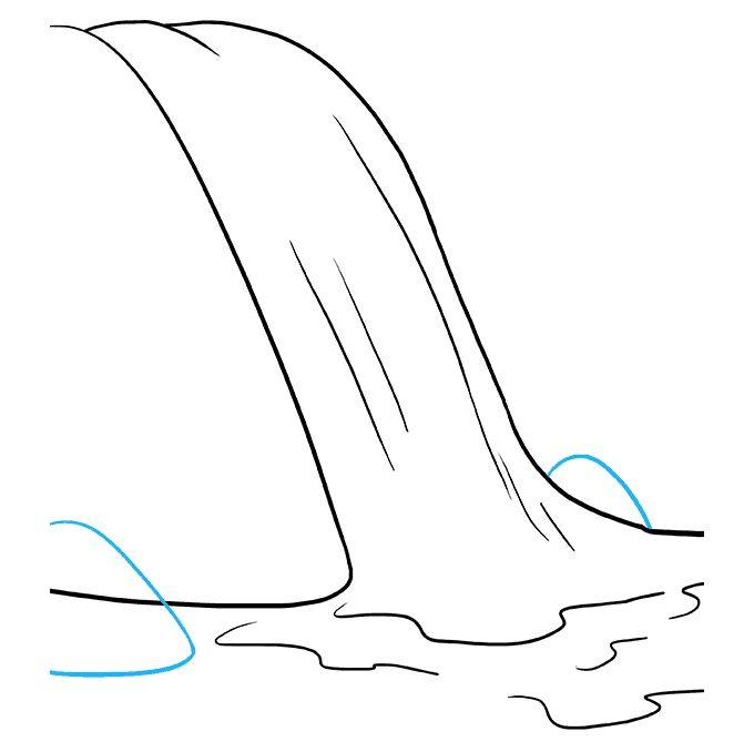 如何画瀑布简笔画