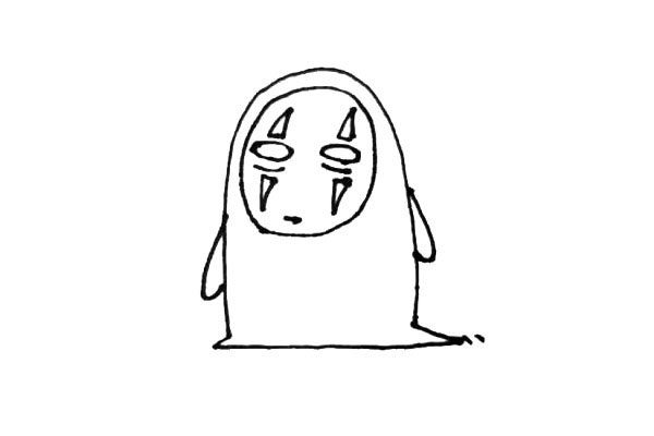 无脸男简笔画画法步骤