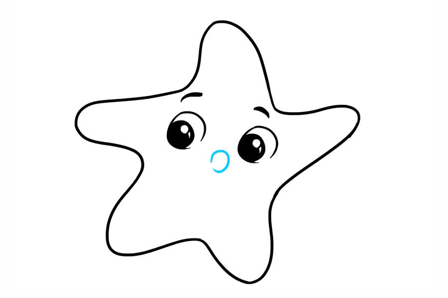 如何画卡通星星