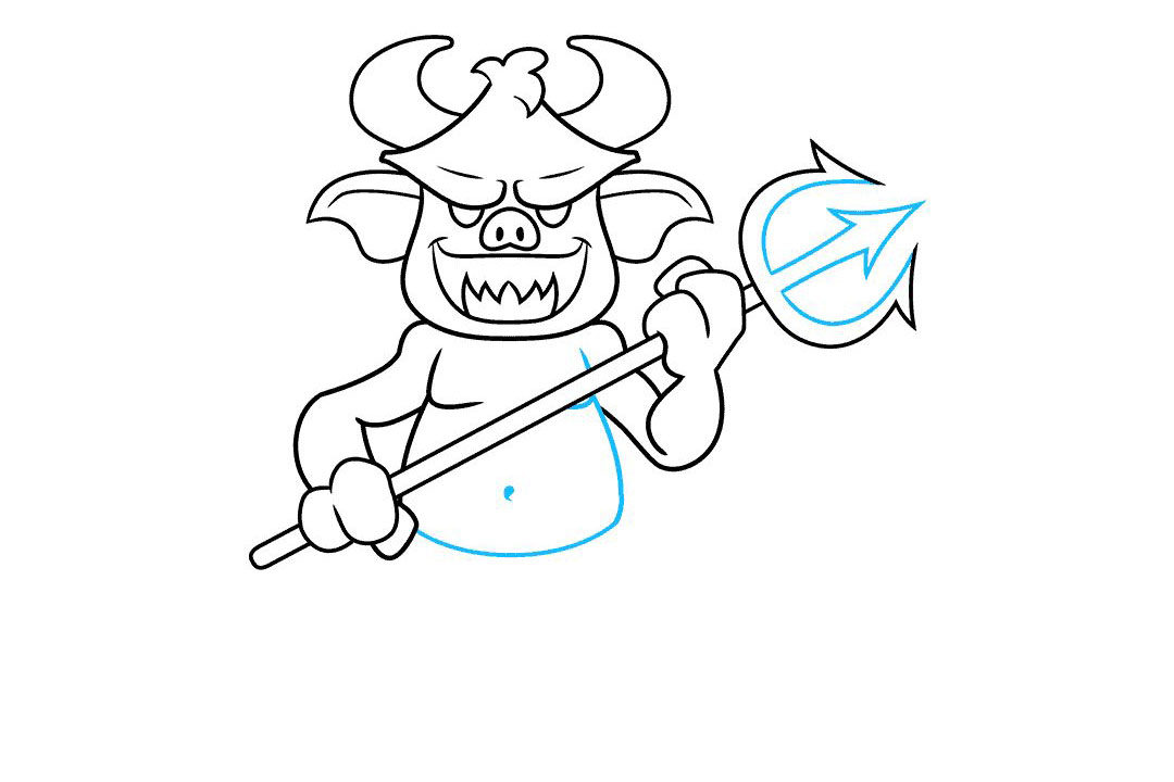 如何画卡通魔鬼简笔画