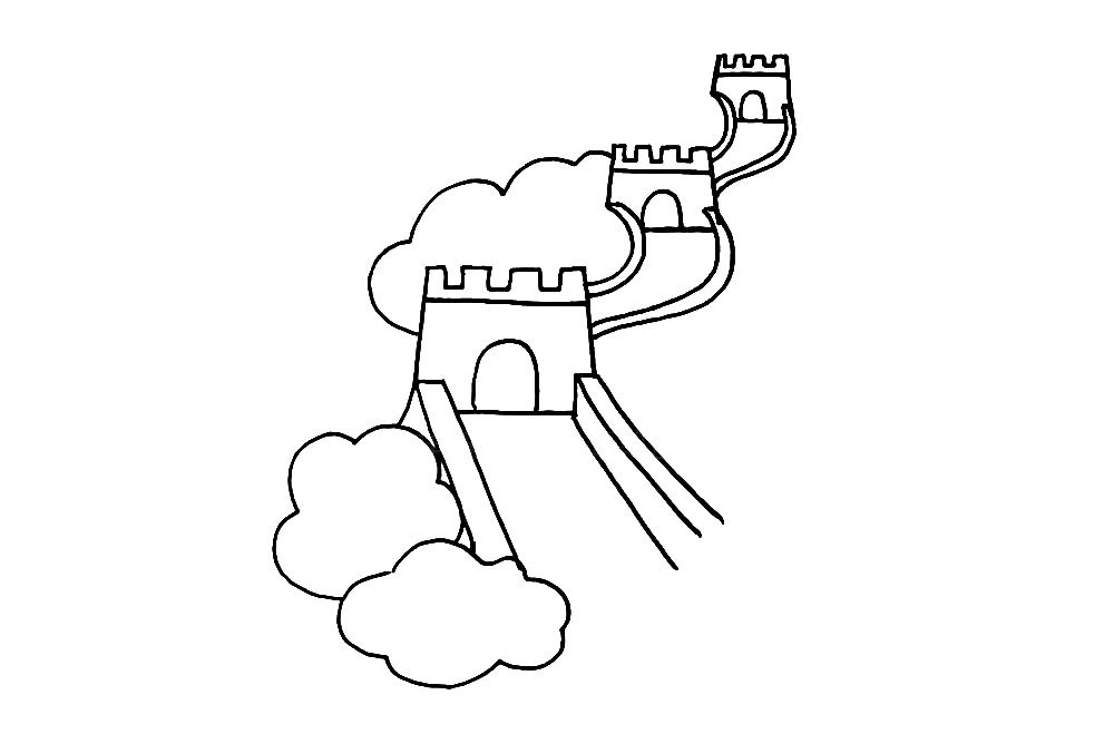 万里长城简笔画教程
