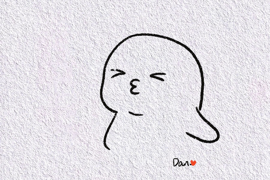 爱你么么哒可爱表情简笔画画法