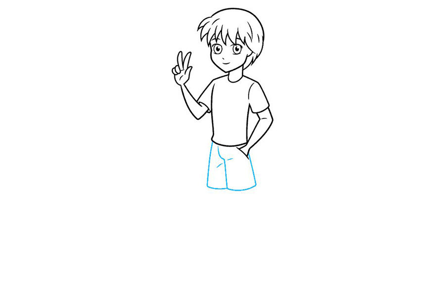 如何画一个动漫男孩的全身