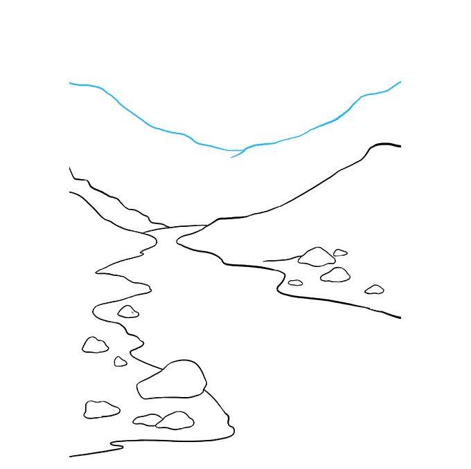 如何画一条河的简笔画