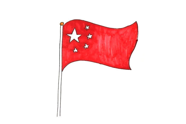 五星红旗怎么画