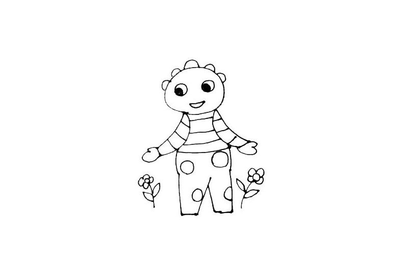 花园宝宝简笔画画法步骤
