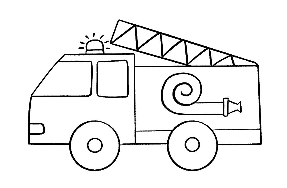 学画消防车简笔画