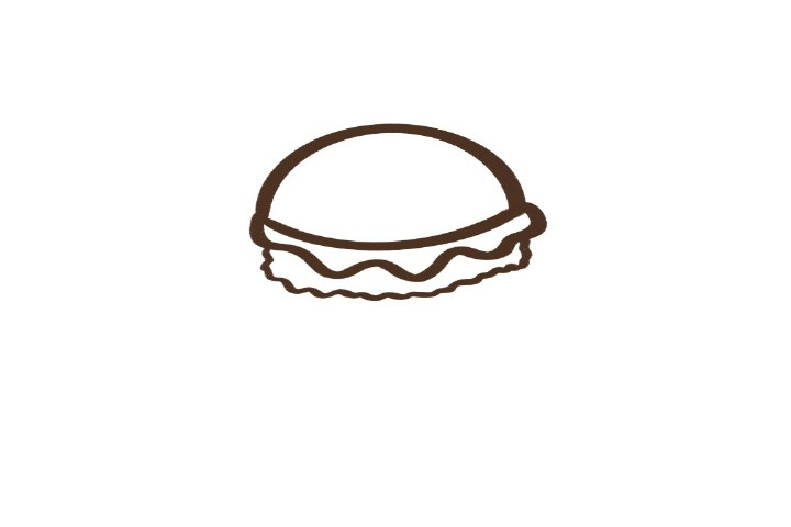 如何画汉堡包简笔画