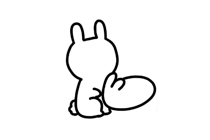 中秋元素 玉兔简笔画