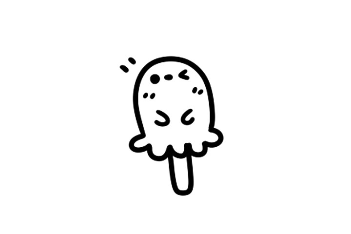 鱿鱼冰棍简笔画画法步骤