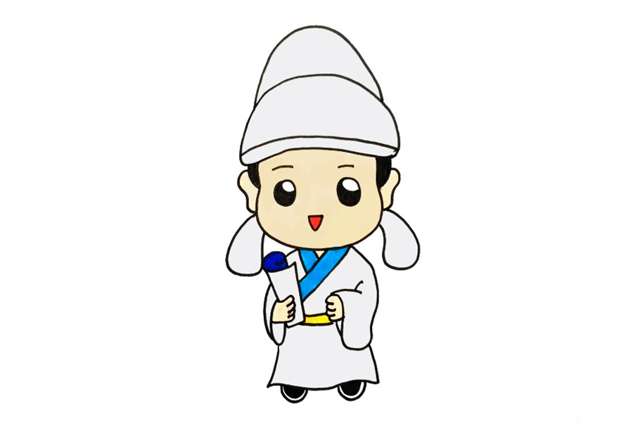 一步一步学画可爱李白简笔画