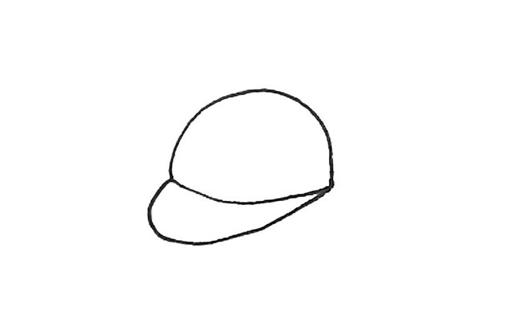 鸭舌帽简笔画画法步骤