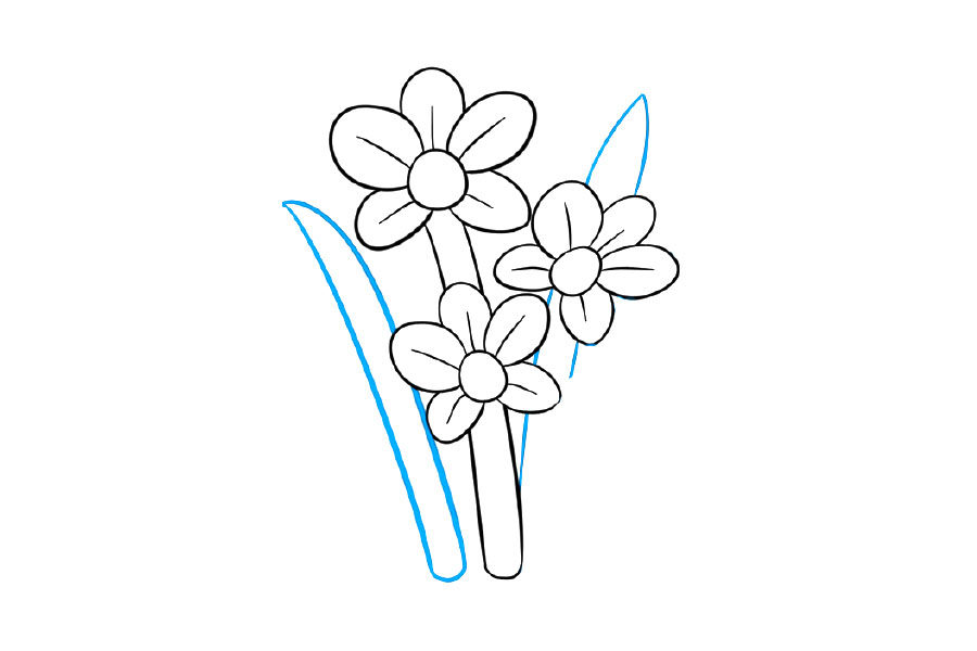 漂亮的水仙花简笔画画法步骤