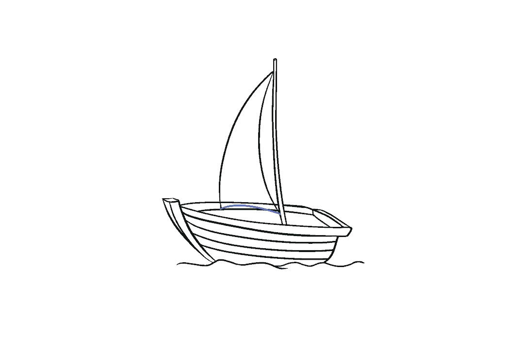 带帆的小木船简笔画