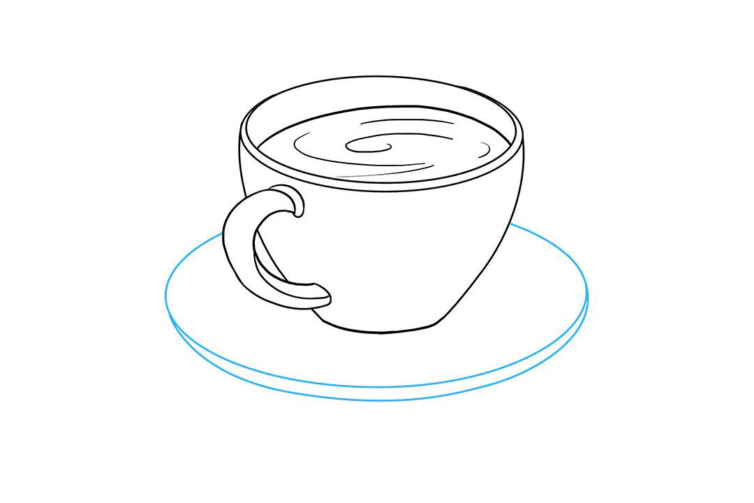 如何画咖啡杯简笔画