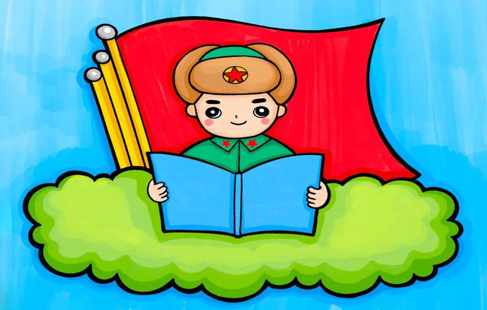 学习雷锋简笔画教程