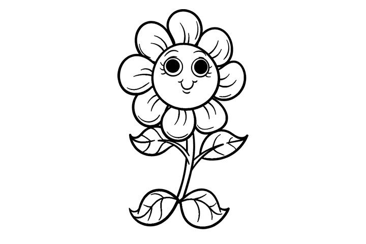 可爱的花朵简笔画图片