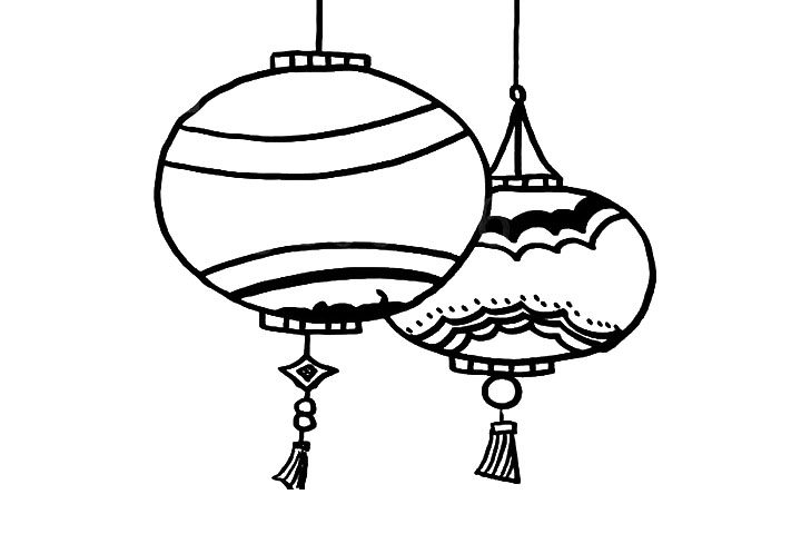 灯笼简笔画画法步骤